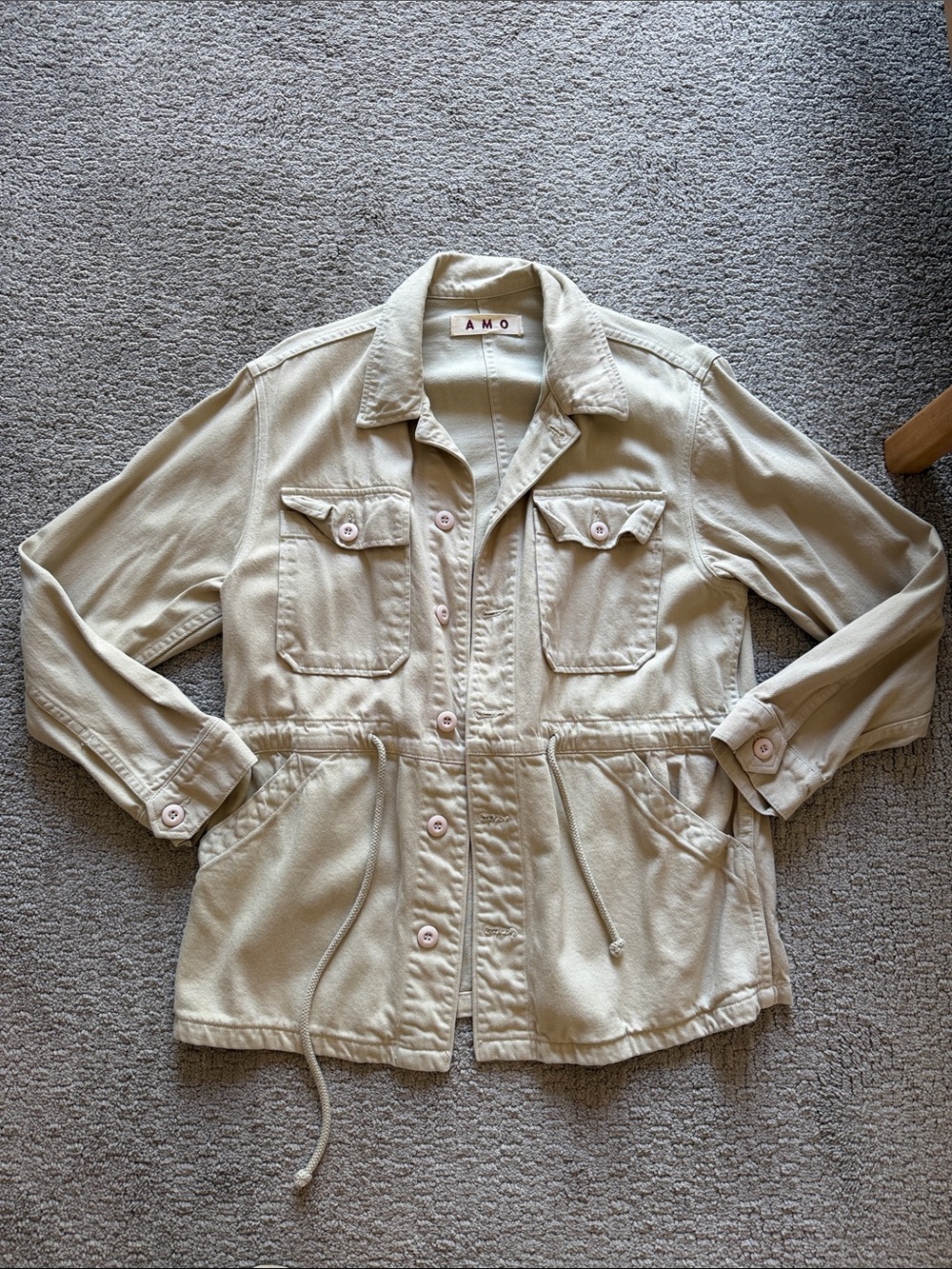 AMO Cream Drawstring Utility Jacket